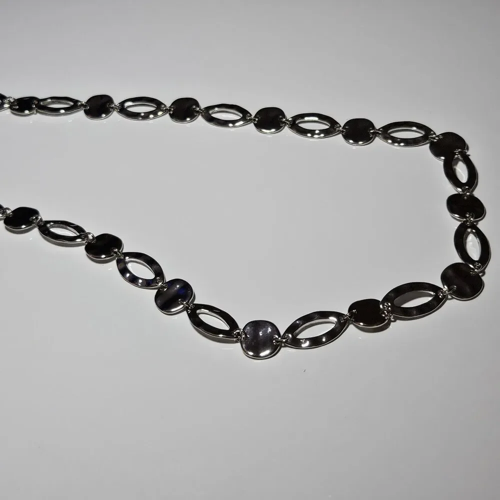 Time And Tru Silver Tone Chunky Chain Necklace 36